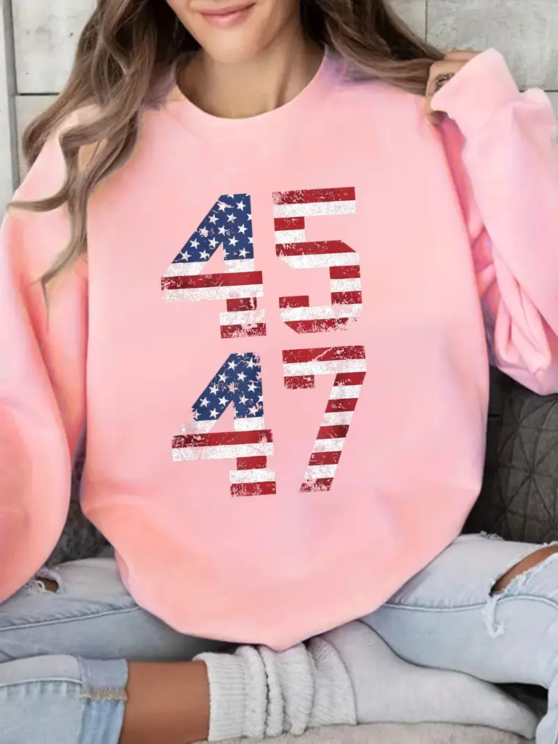 Women's Patriotic 45 & 47 Number Print Sweatshirt