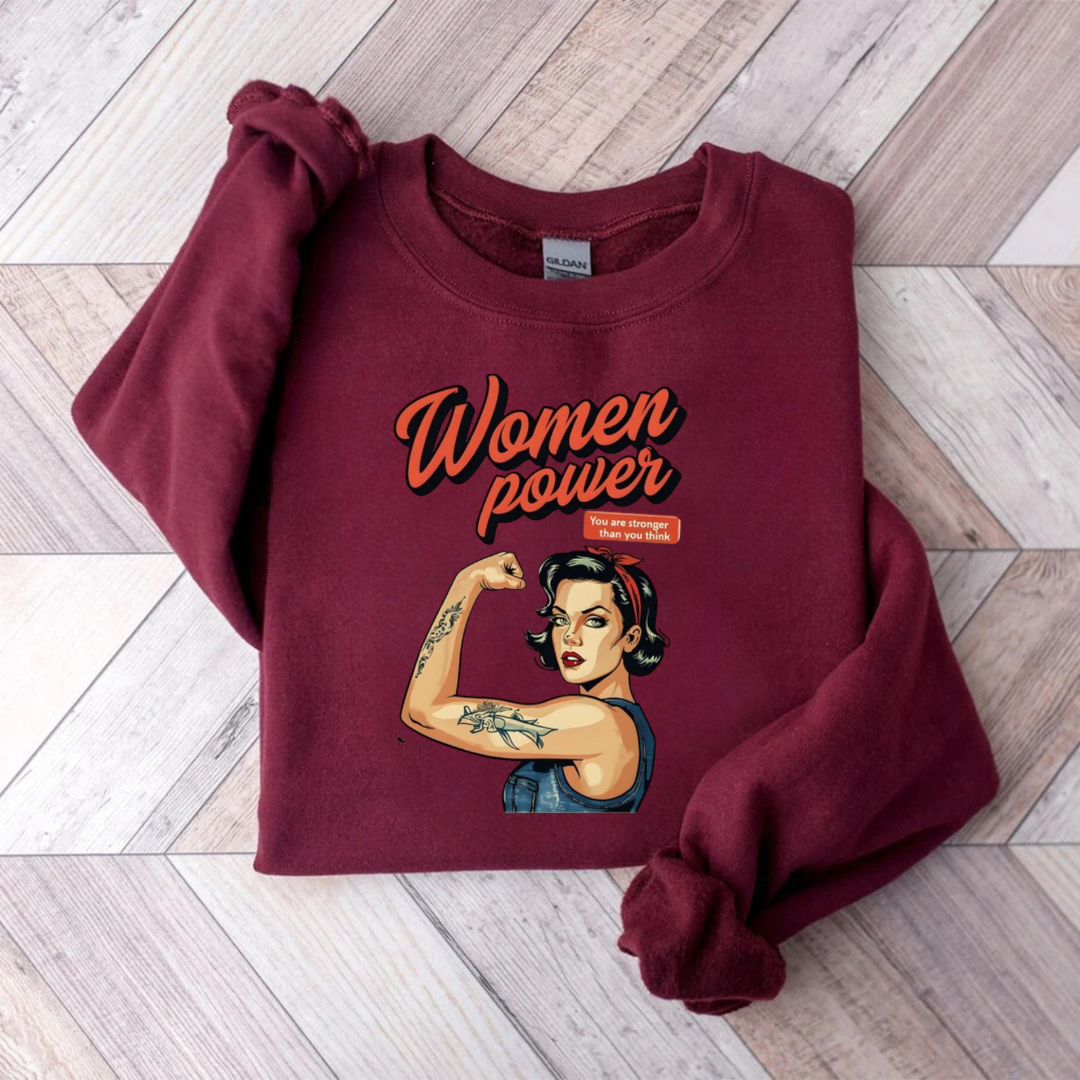 Empowering Retro Comic Book Woman Power Sweatshirt