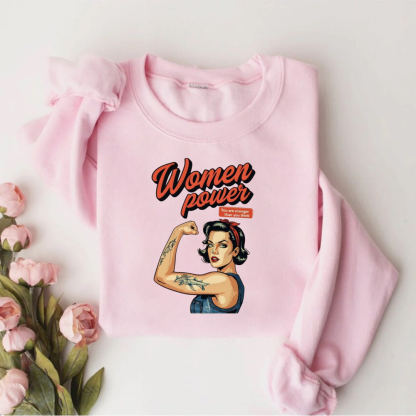 Empowering Retro Comic Book Woman Power Sweatshirt