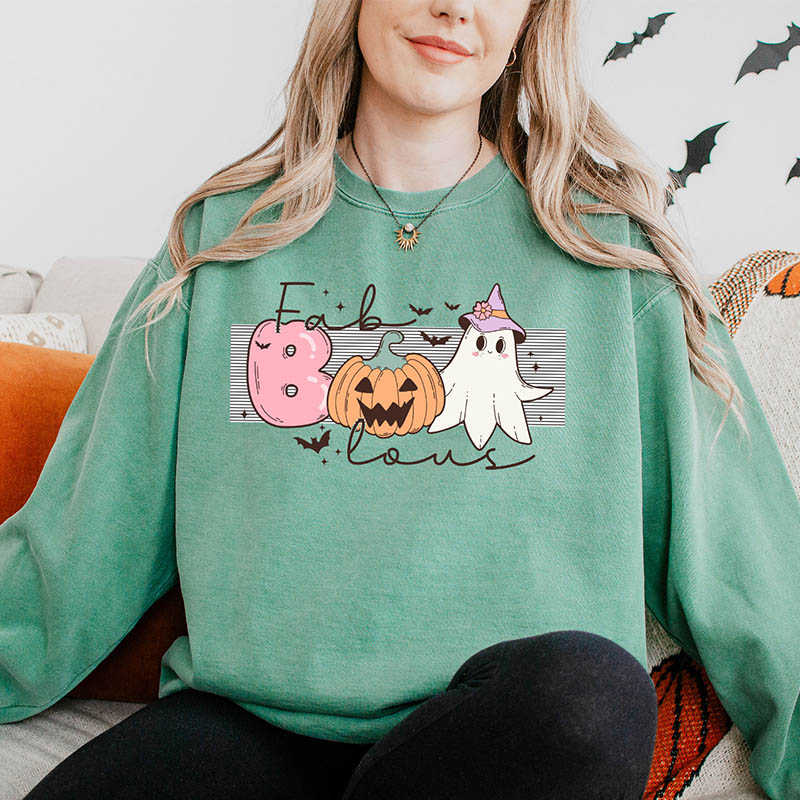 FaBOOlous Ghosts Bats Pumpkins Sweatshirt
