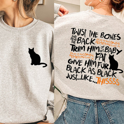 Twist The Bones Black Cat Sweatshirt