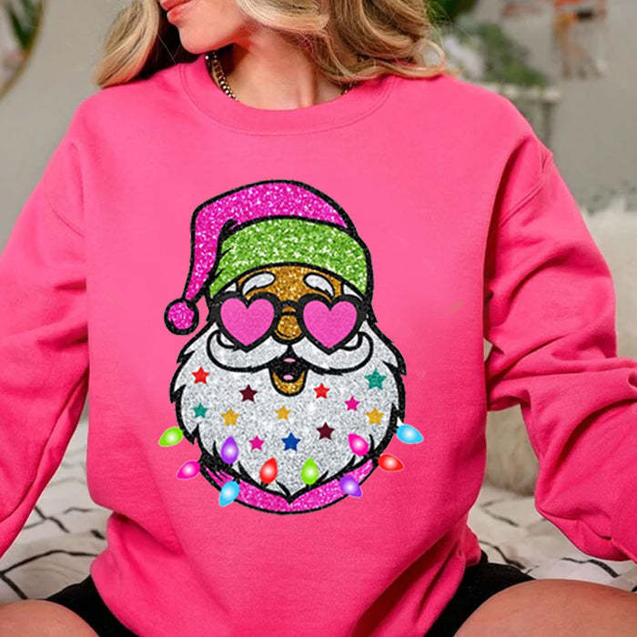 Santa with Sunglasses Christmas Sweatshirt-lovefitte