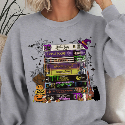 Vintage Halloween VHS Movies Sweatshirt