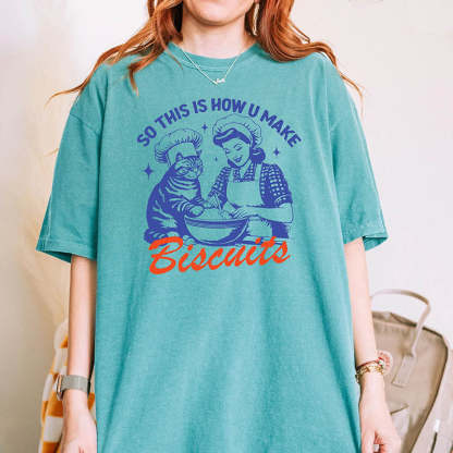 Cat Biscuits Trendy Vintage Retro Cat Lover T-Shirt-lovefitte
