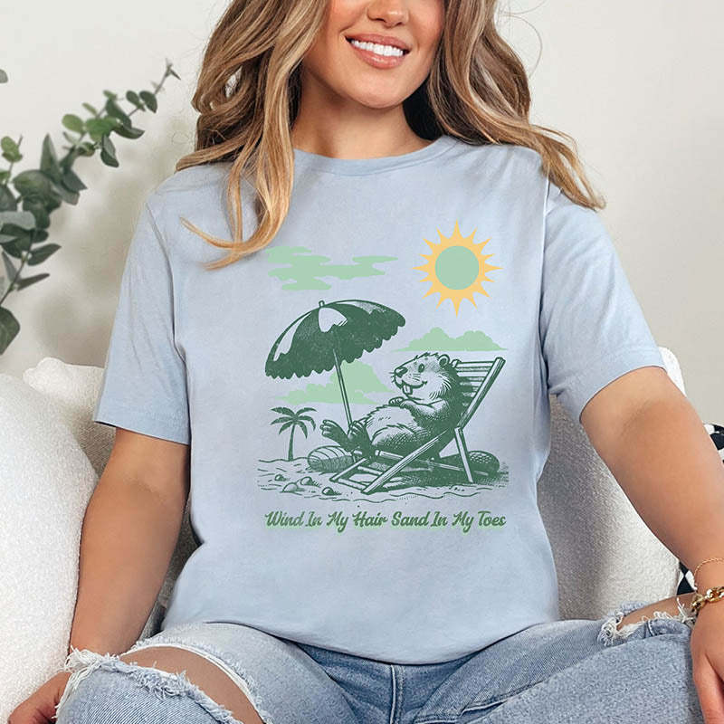 Wind in My Hair Sand In my toes Graphic T-Shirt-lovefitte
