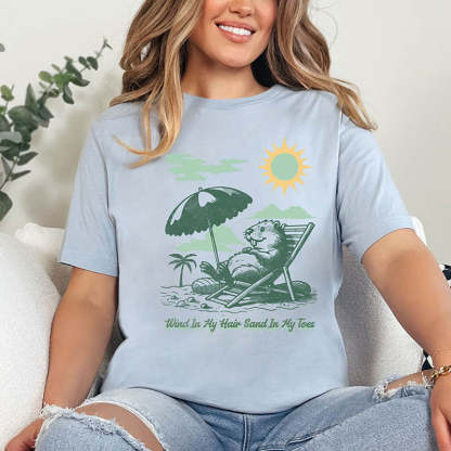 Wind in My Hair Sand In my toes Graphic T-Shirt-lovefitte