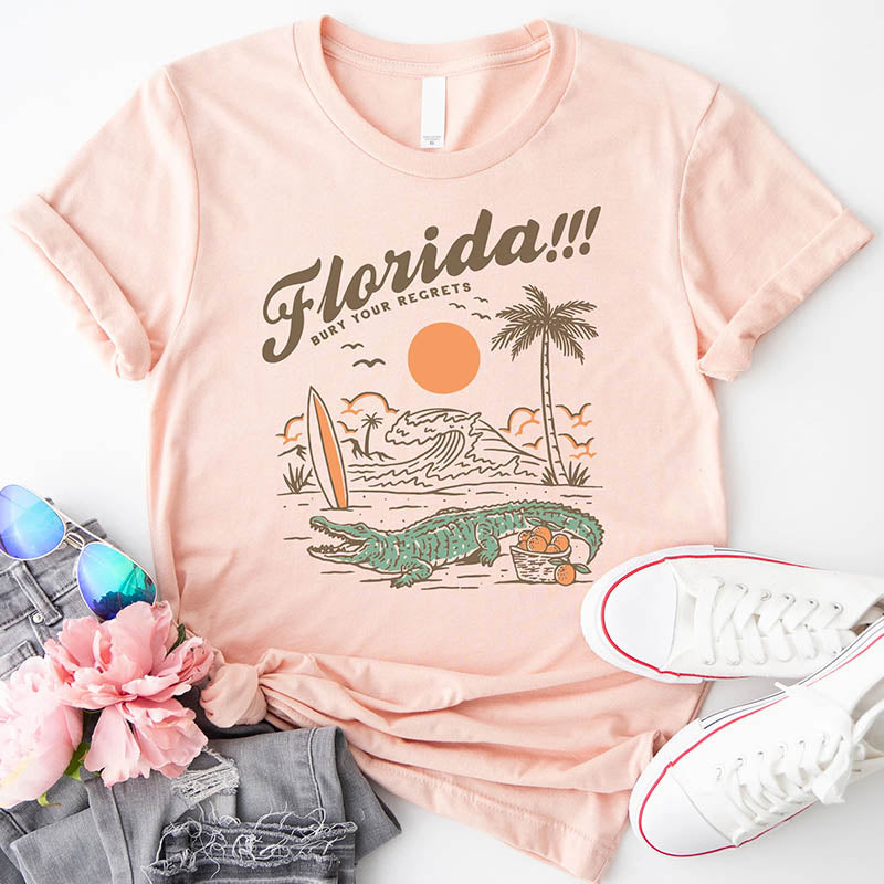 Florida Tropical Holiday Crocodile T-Shirt-lovefitte