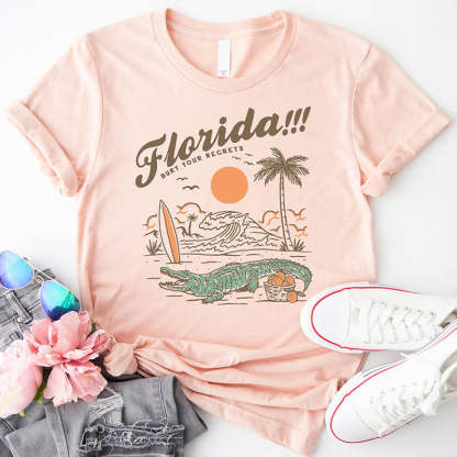 Florida Tropical Holiday Crocodile T-Shirt-lovefitte