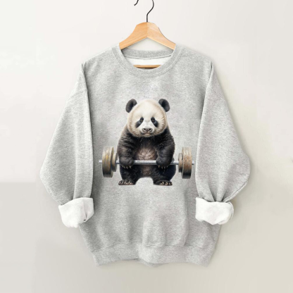 Weightlifting Panda Vintage Gym Sweatshirt-lovefitte