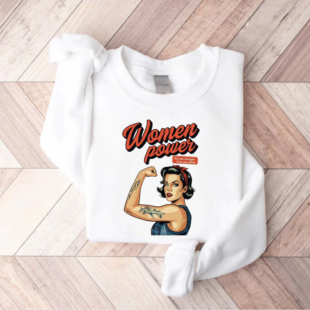 Empowering Retro Comic Book Woman Power Sweatshirt