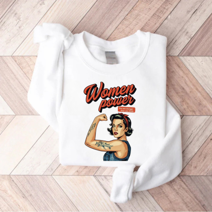 Empowering Retro Comic Book Woman Power Sweatshirt