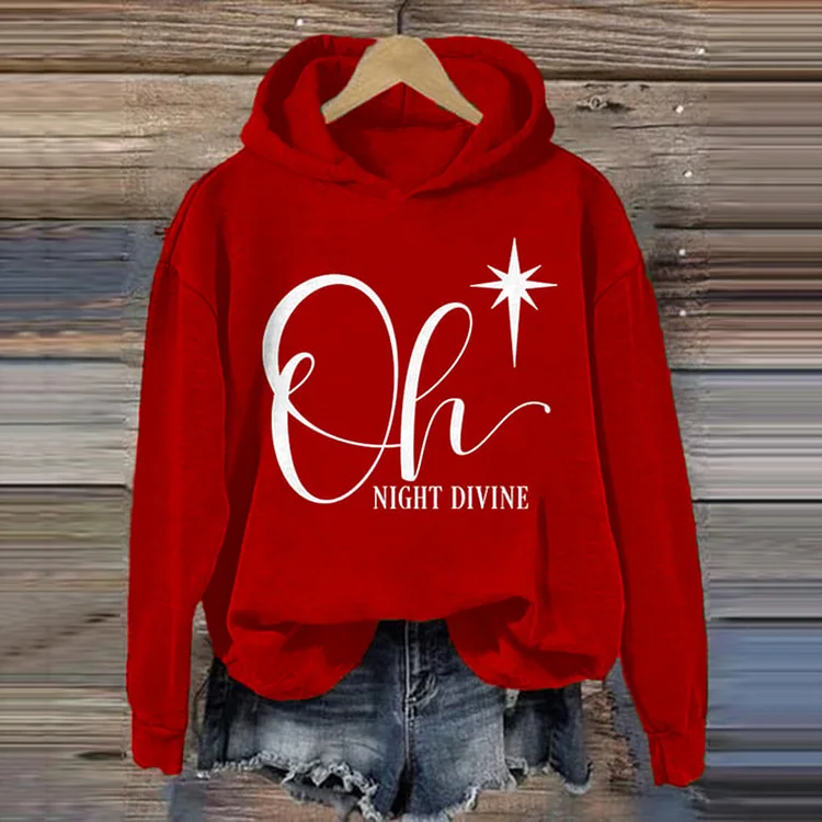 Oh Night Divine Christmas Casual Hoodie-lovefitte
