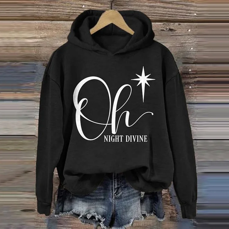 Oh Night Divine Christmas Casual Hoodie-lovefitte