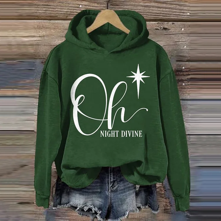 Oh Night Divine Christmas Casual Hoodie-lovefitte