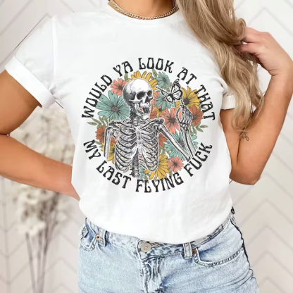 Skeleton Wildflower T-Shirt-lovefitte