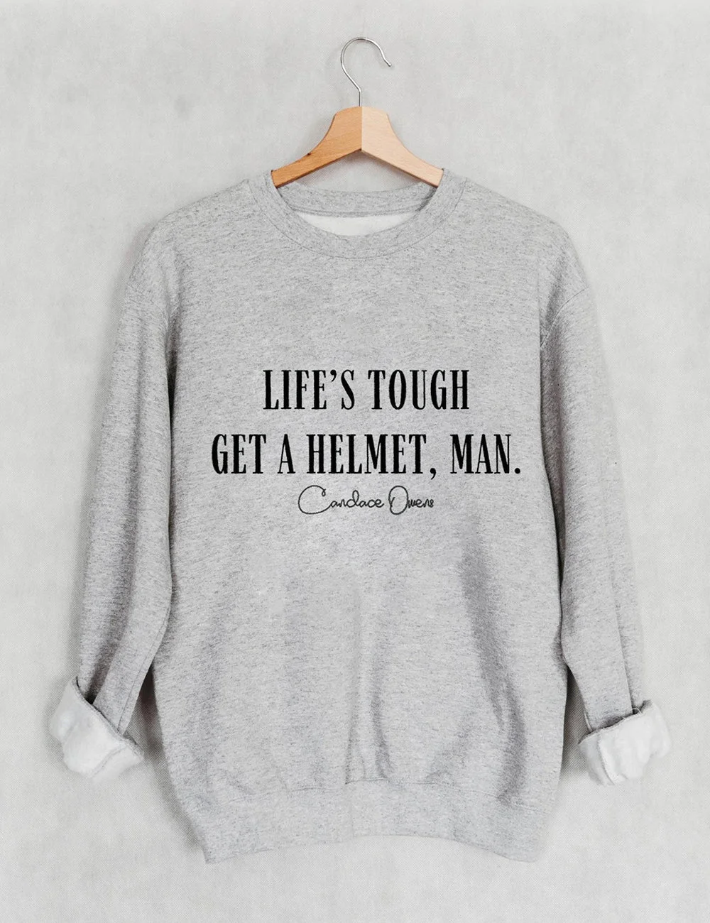 Life's Tough Get A Helmet Man Sweatshirt-lovefitte