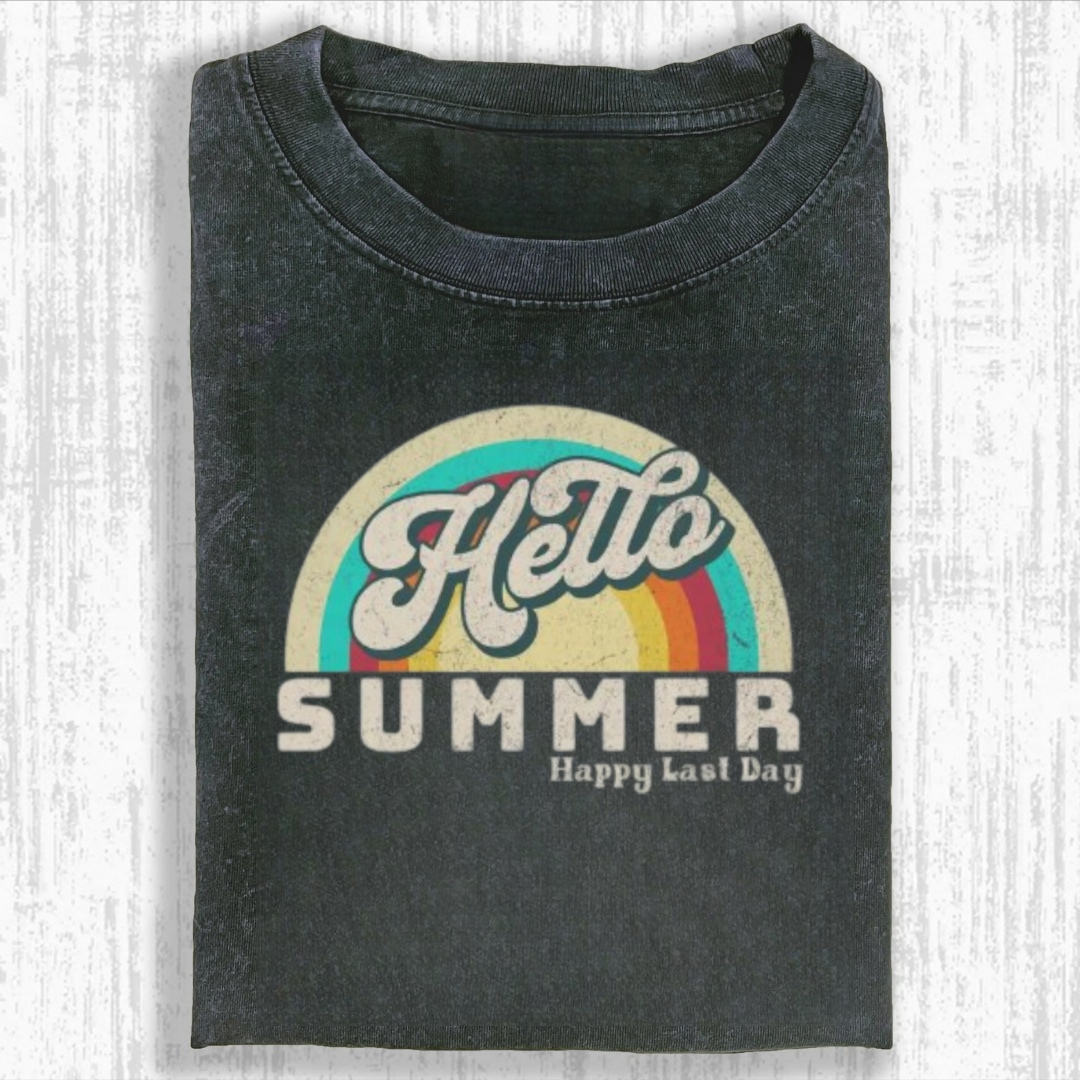 Hello Summer Retro Teacher Summer Tshirt