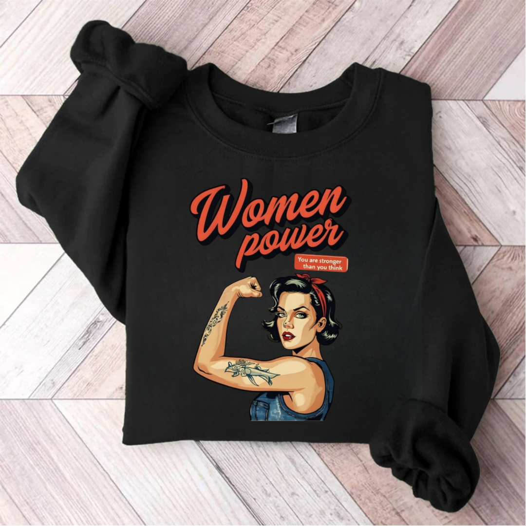 Empowering Retro Comic Book Woman Power Sweatshirt
