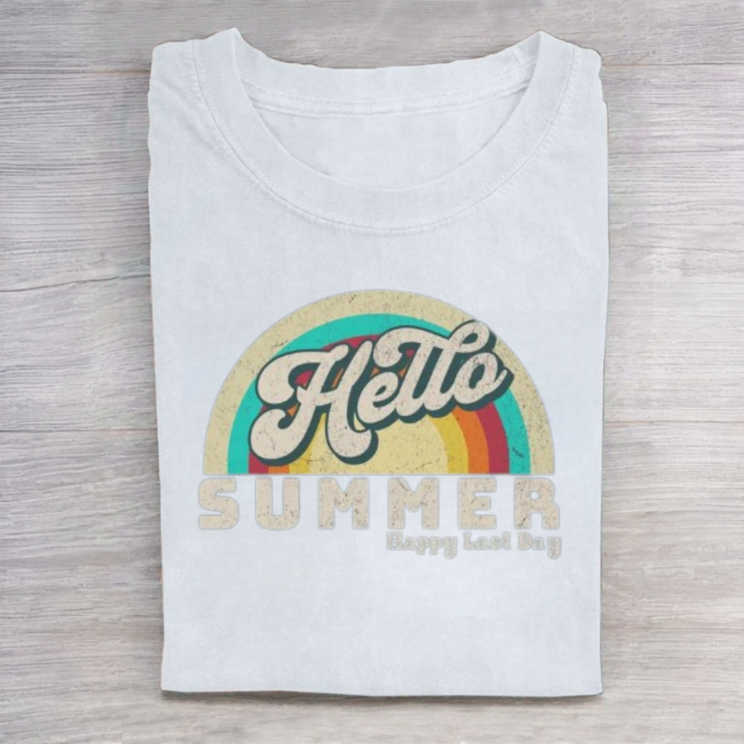 Hello Summer Retro Teacher Summer Tshirt