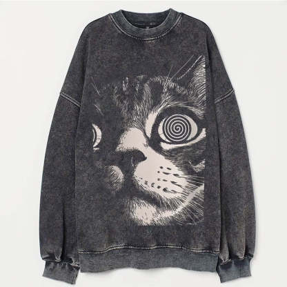Psychedelic Cat Sweatshirt-lovefitte