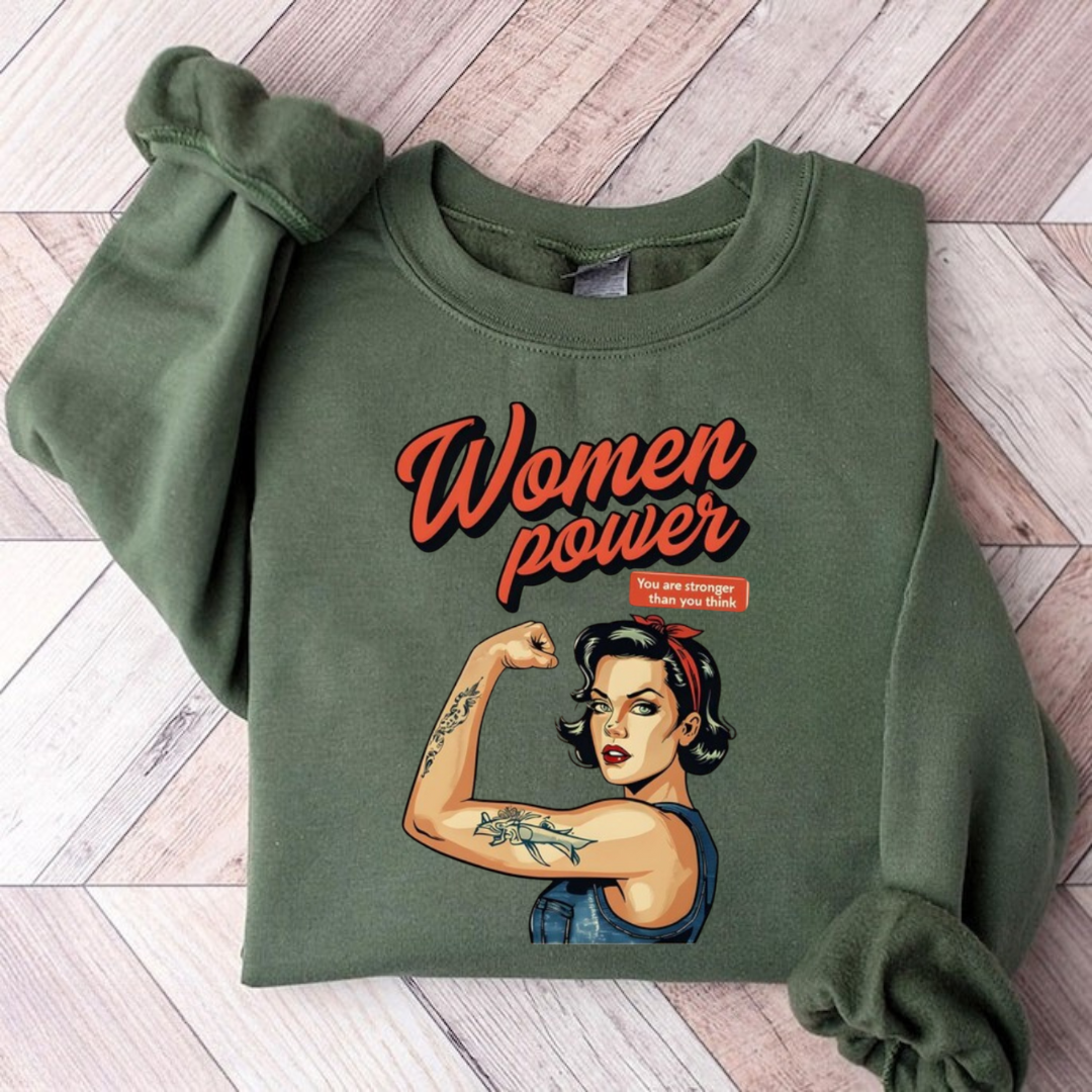 Empowering Retro Comic Book Woman Power Sweatshirt
