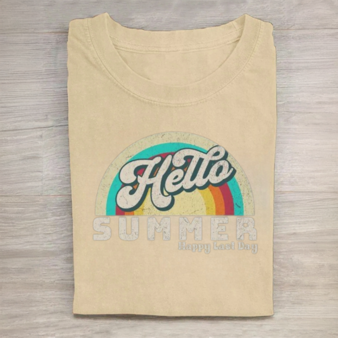 Hello Summer Retro Teacher Summer Tshirt