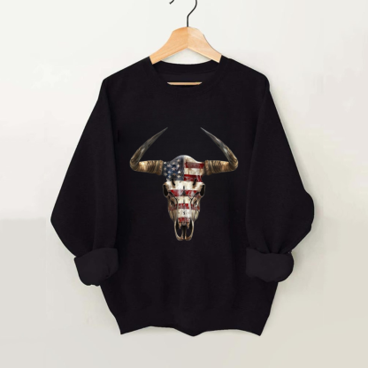 USA Cow Skull Sweatshirt