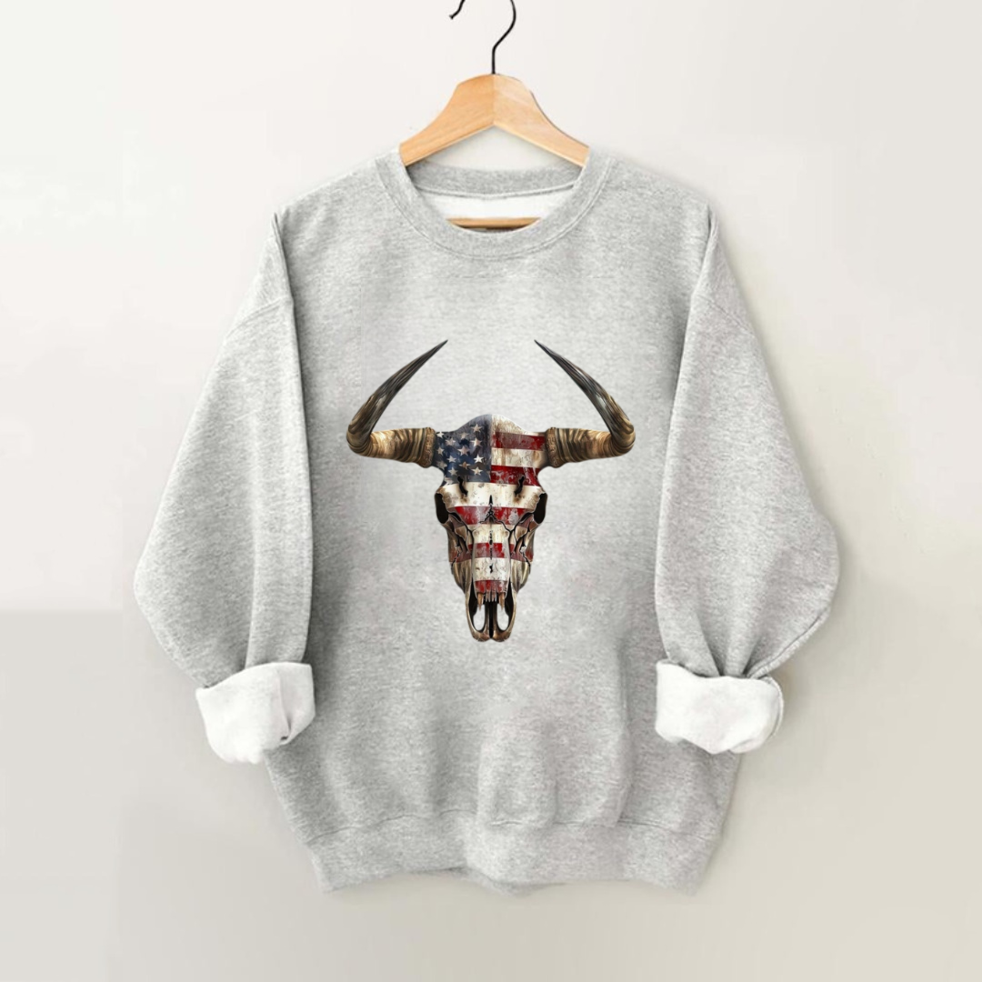 USA Cow Skull Sweatshirt