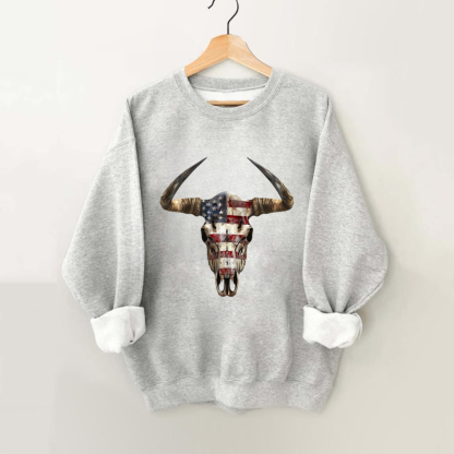 USA Cow Skull Sweatshirt