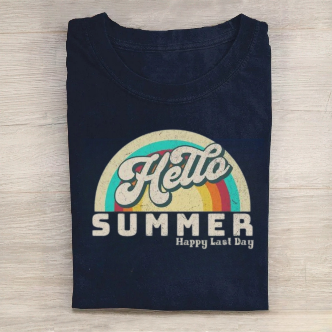 Hello Summer Retro Teacher Summer Tshirt