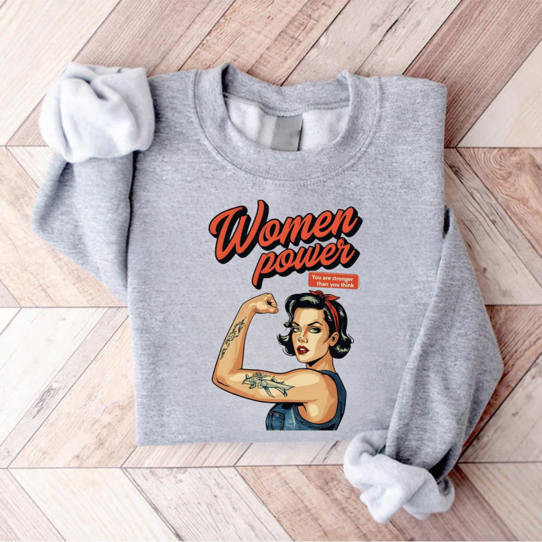 Empowering Retro Comic Book Woman Power Sweatshirt