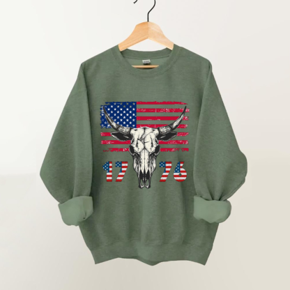 Cow Skull 1776 Sweatshirt
