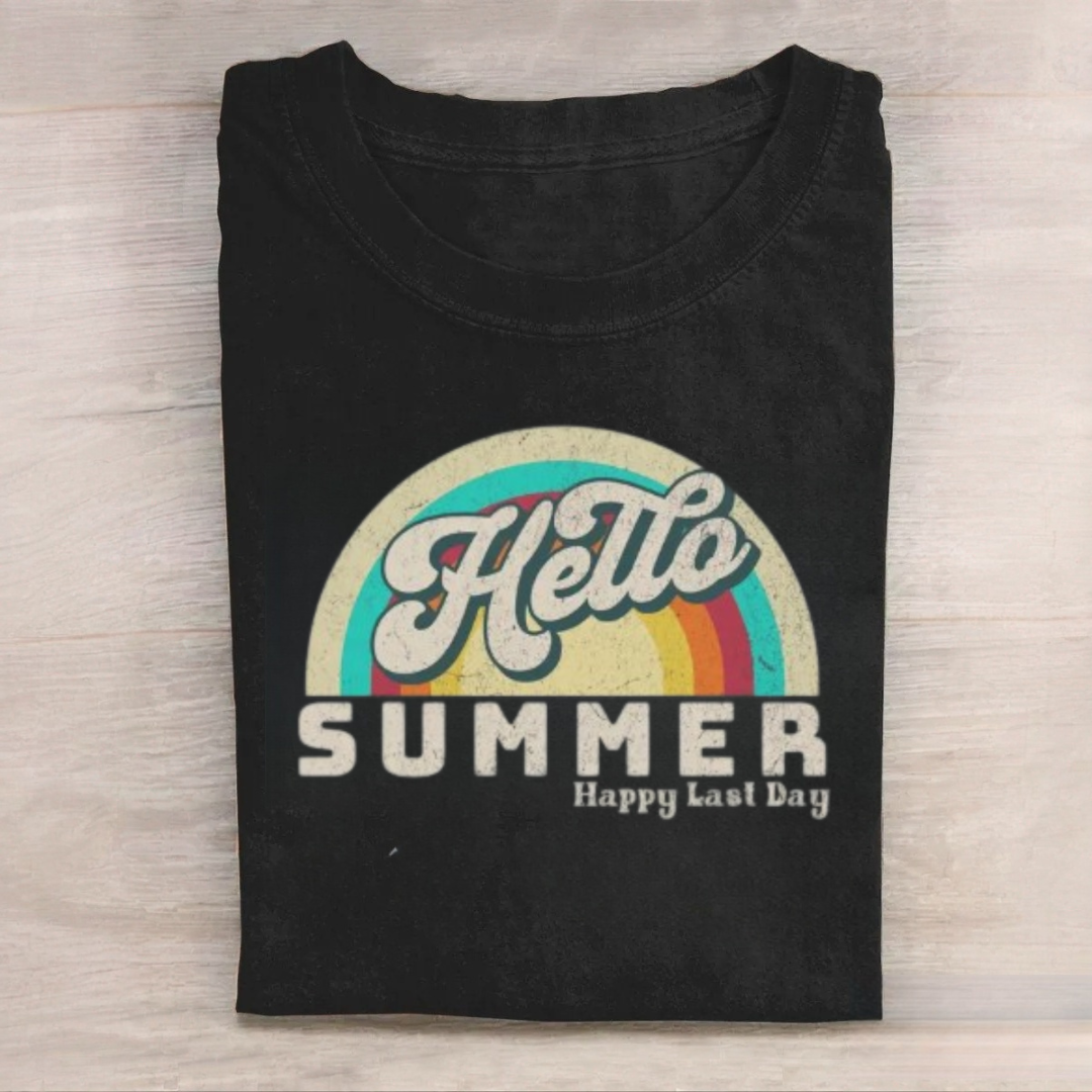 Hello Summer Retro Teacher Summer Tshirt