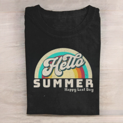 Hello Summer Retro Teacher Summer Tshirt