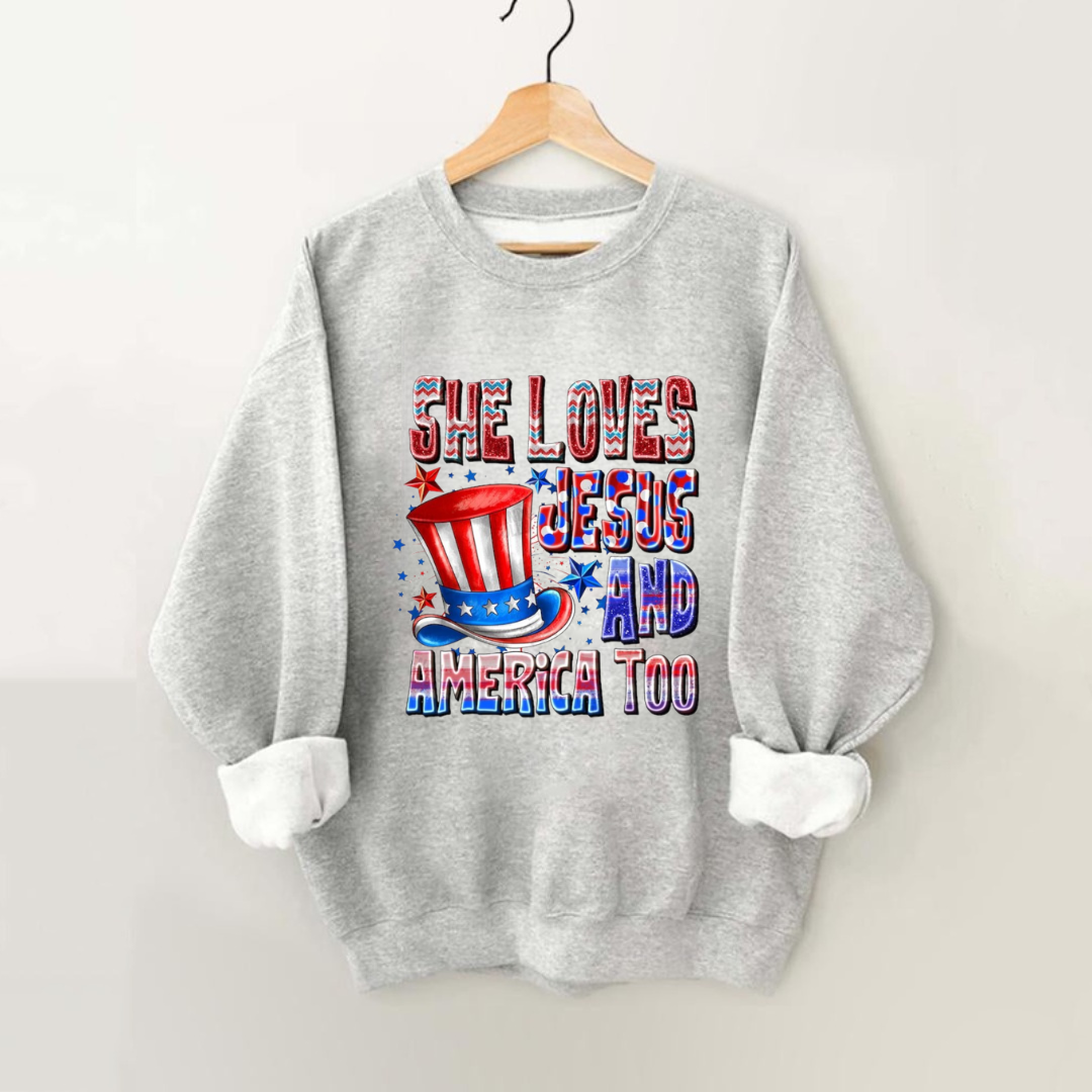 She Loves Jesus And America Too Sweatshirt