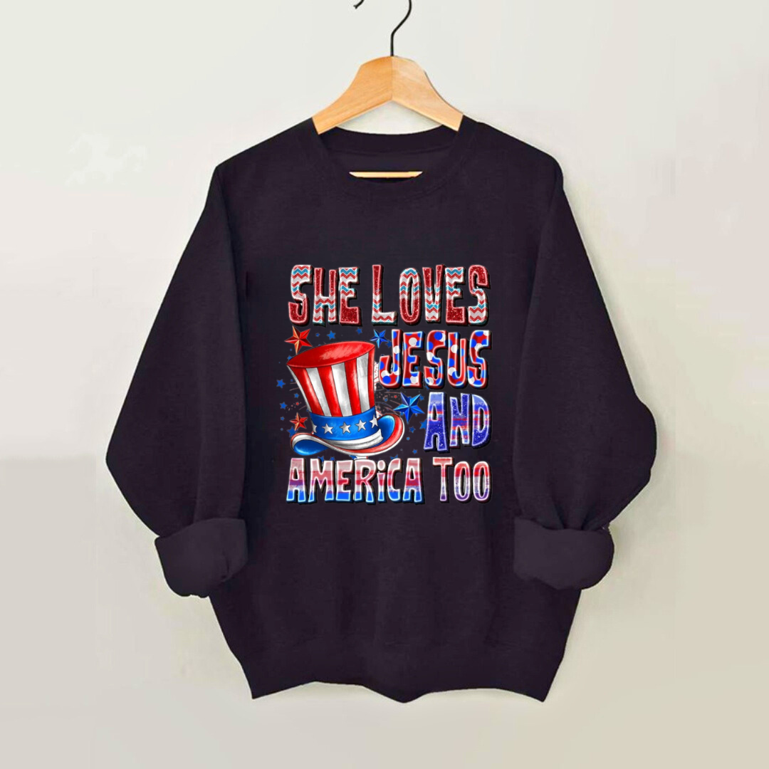 She Loves Jesus And America Too Sweatshirt