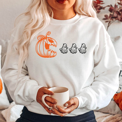 Halloween Pumpkin Ghost Sweatshirt