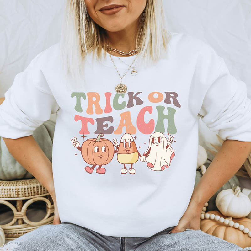 Retro Teacher Halloween Sweatshirt