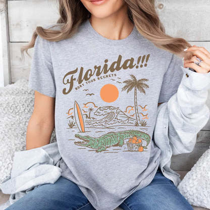 Florida Tropical Holiday Crocodile T-Shirt-lovefitte