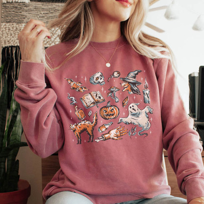 Vintage Halloween Elements Sweatshirt