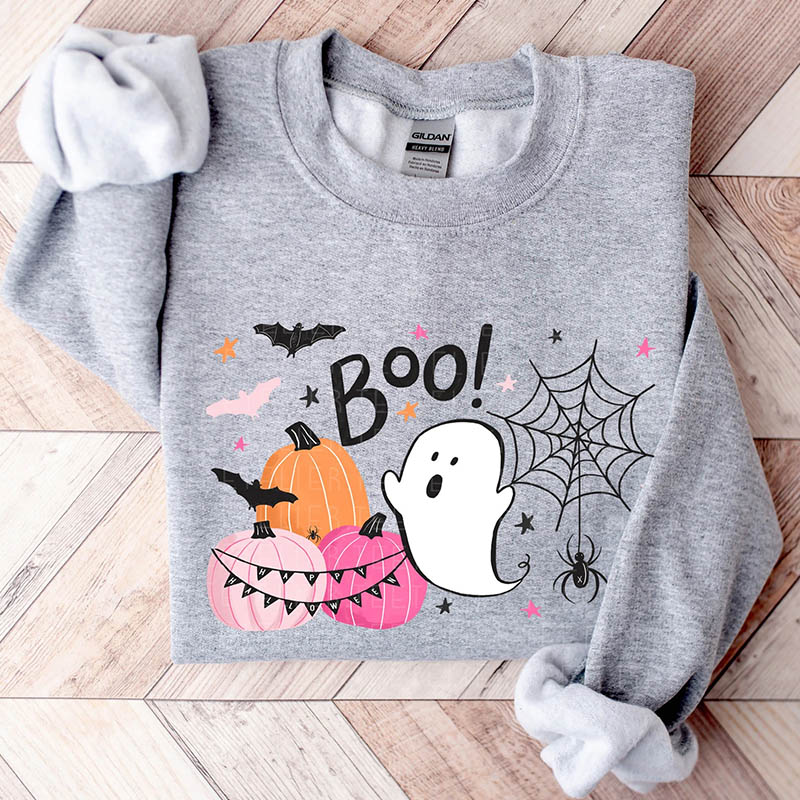Halloween Ghost Boo Groovy Spooky Pumpkin Sweatshirt