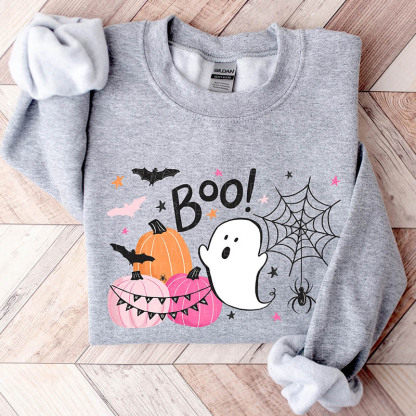 Halloween Ghost Boo Groovy Spooky Pumpkin Sweatshirt