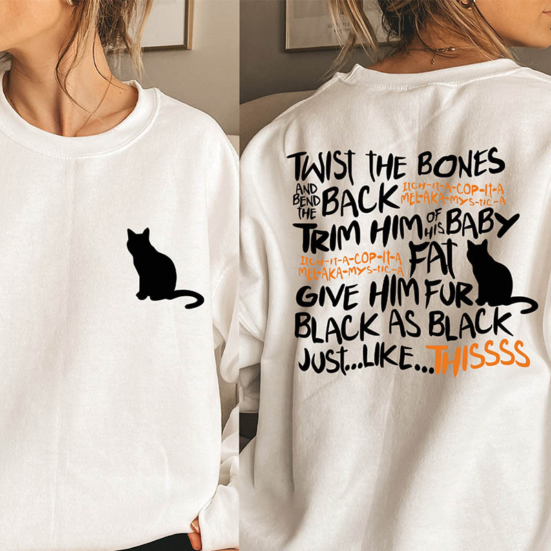 Twist The Bones Black Cat Sweatshirt