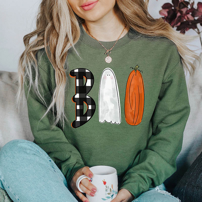BOO Halloween Crewneck Sweatshirt