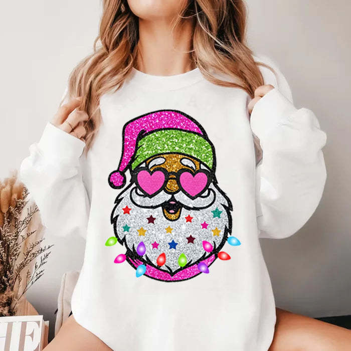Santa with Sunglasses Christmas Sweatshirt-lovefitte