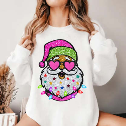Santa with Sunglasses Christmas Sweatshirt-lovefitte