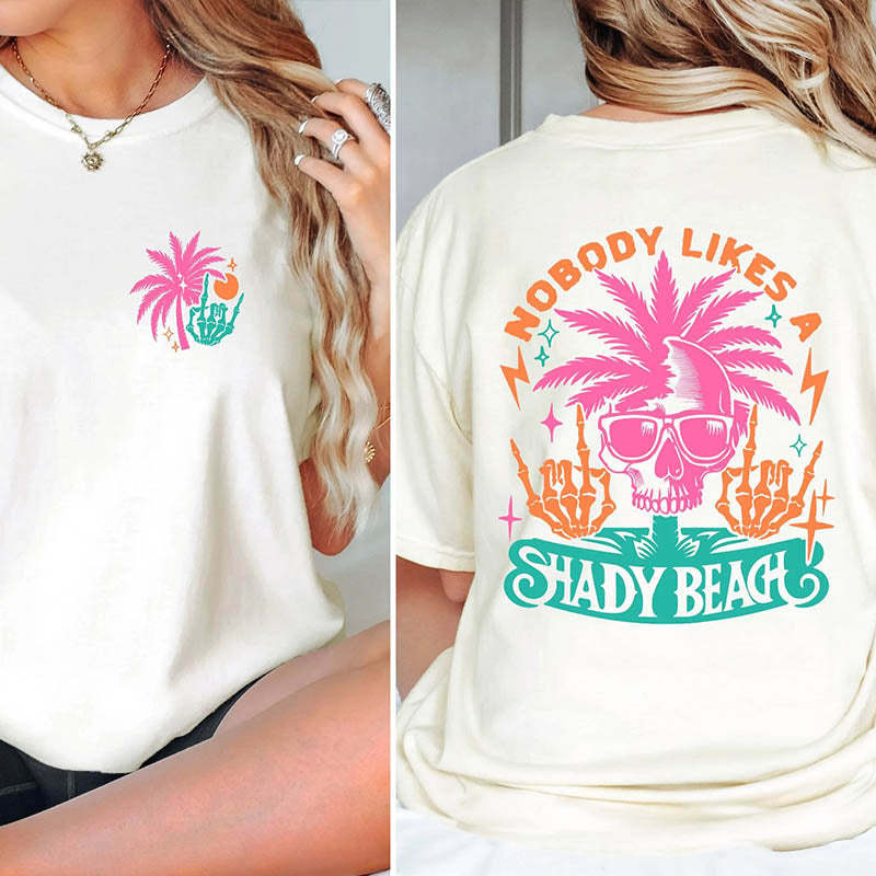 Beach Skeleton Beach Vibes Vacation T-Shirt-lovefitte
