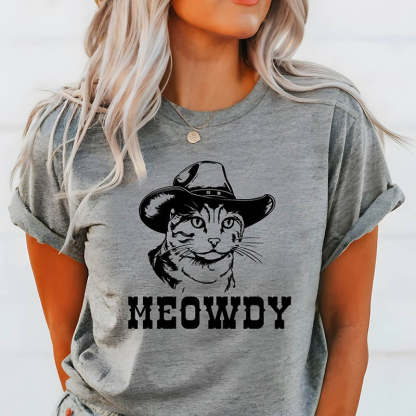 Funny Cat Meowdy Partner T-Shirt-lovefitte