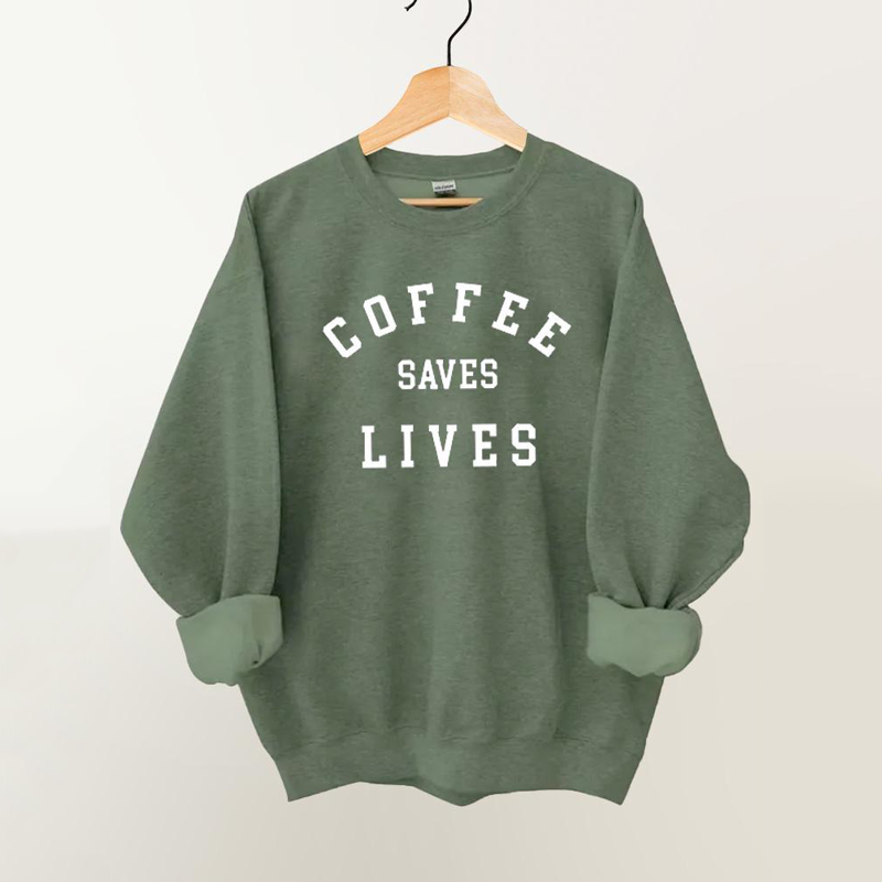 Coffee Saves Lives Vintage Gym Sweatshirt-lovefitte