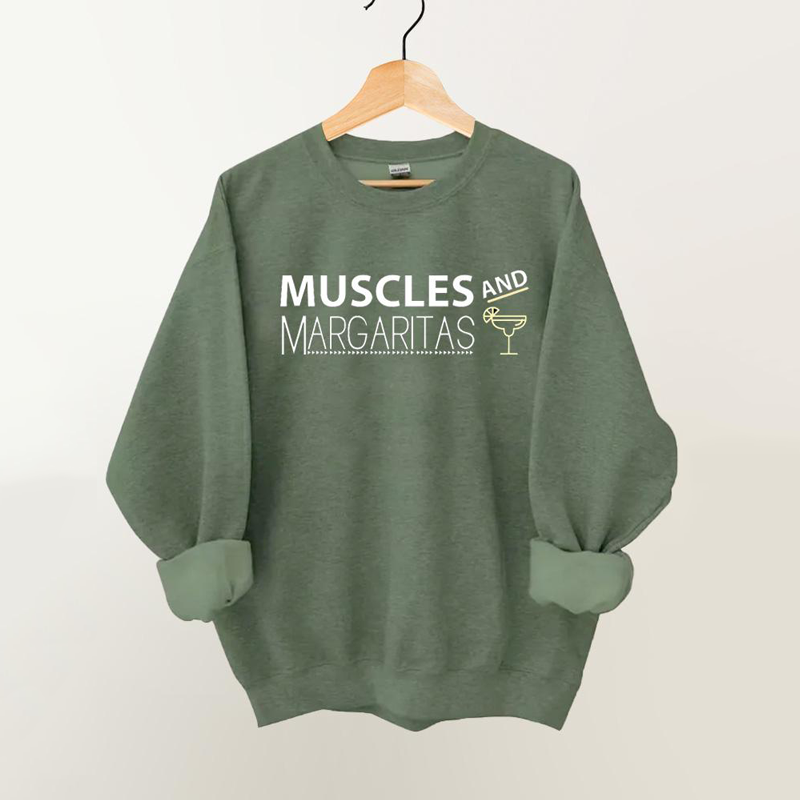 Muscles And Margaritas Vintage Gym Sweatshirt-lovefitte